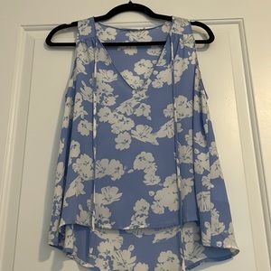 Lush Blue Floral Tank Top